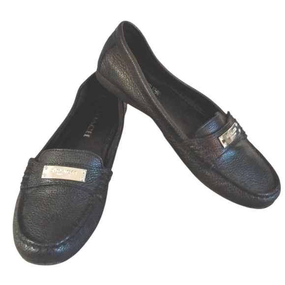 Coach Fredrica Women’s Black Leather Loafers Size 6.5 B - Picture 1 of 12
